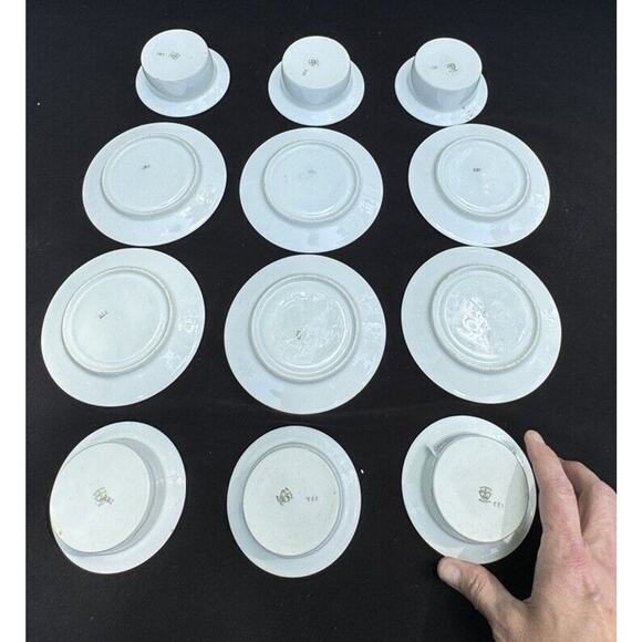 6 Antique Victoria Austria Porcelain Ramekins W/ Under-plates Floral Rare! -A60 - Picture 13 of 13